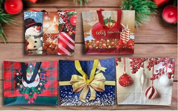 Printed Christmas Shopping Bags