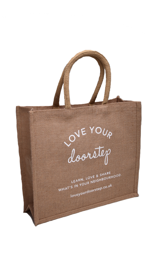 Stock Natural Jute Tote Shopping Bag