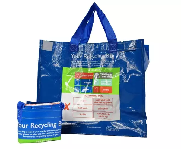 Recycling Bag - Fold up with Velcro fastener (Laminated)